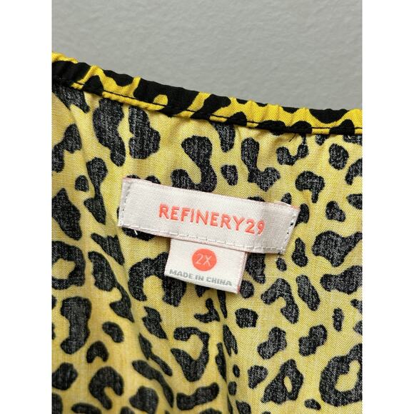 REFINERY‎ 29 animal printed poplin camisole Womens Plus size 2X Yellow Black NEW - Picture 7 of 10